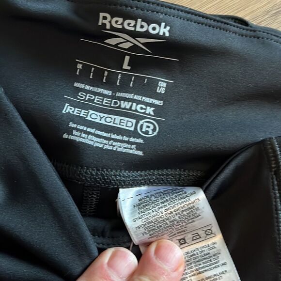 Women’s NEW REEBOK SPEEDWICK BLACK TALL WORK OUT LEGGINGS Jogger training pants - Picture 4 of 6
